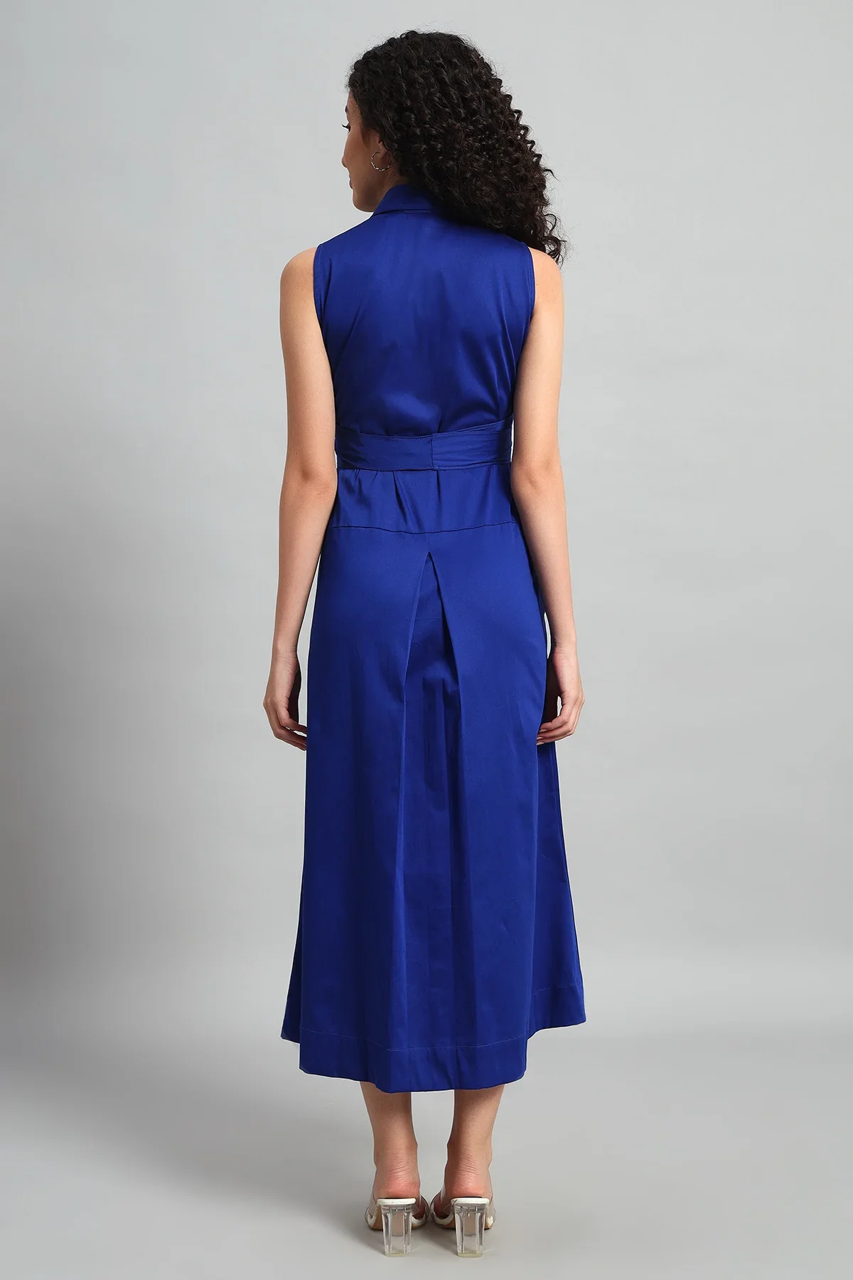 Cobalt Charm A-Line Wrap Dress - Image 6
