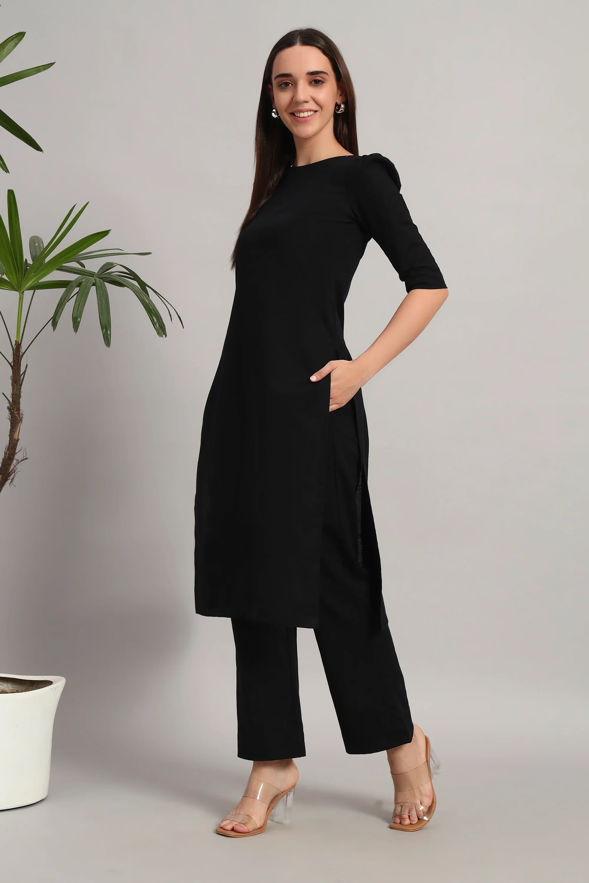 Dufftar Diaries Kurta Set, Black - Image 3