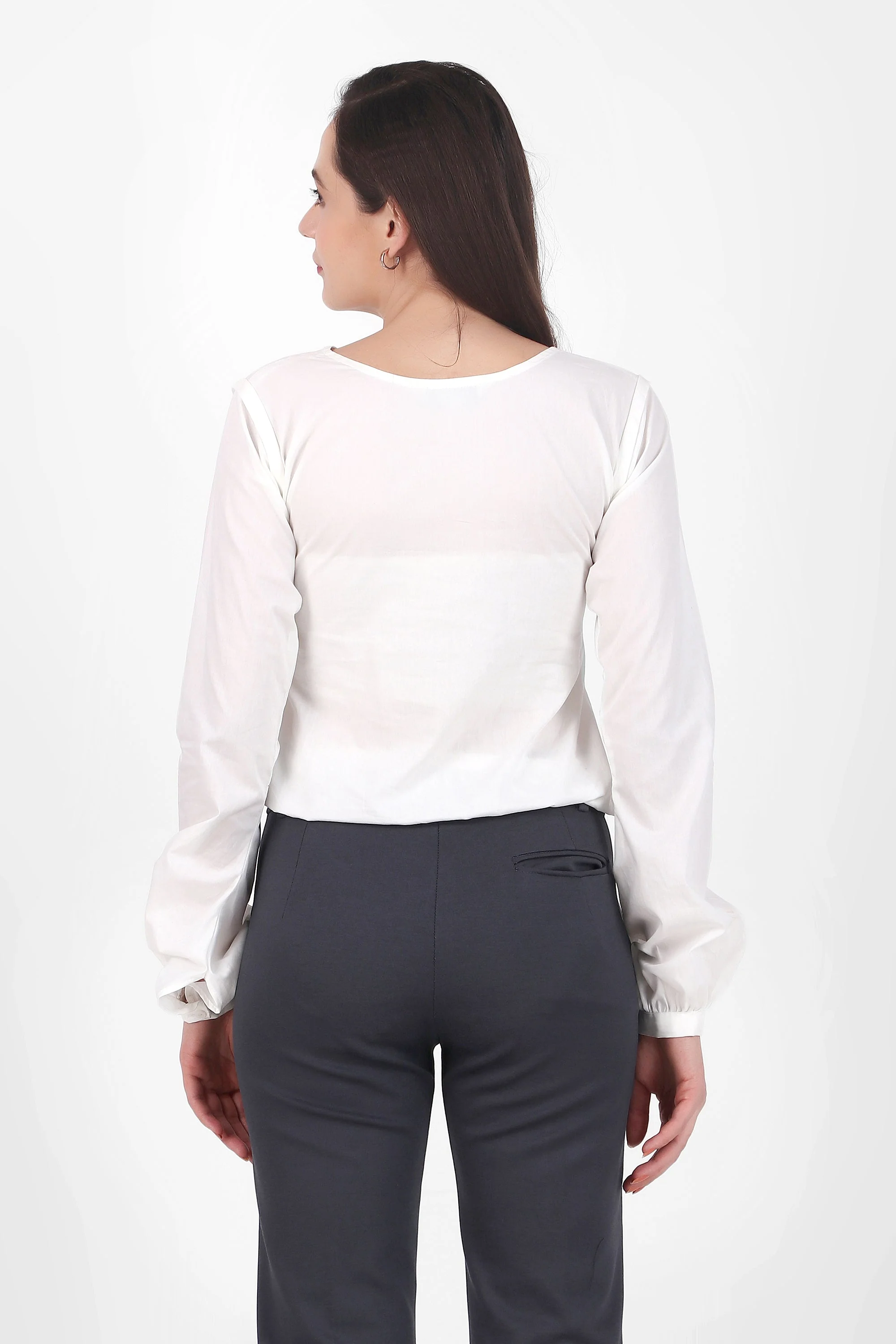 Puff Perfection, Long Sleeves Top,  White - Image 5