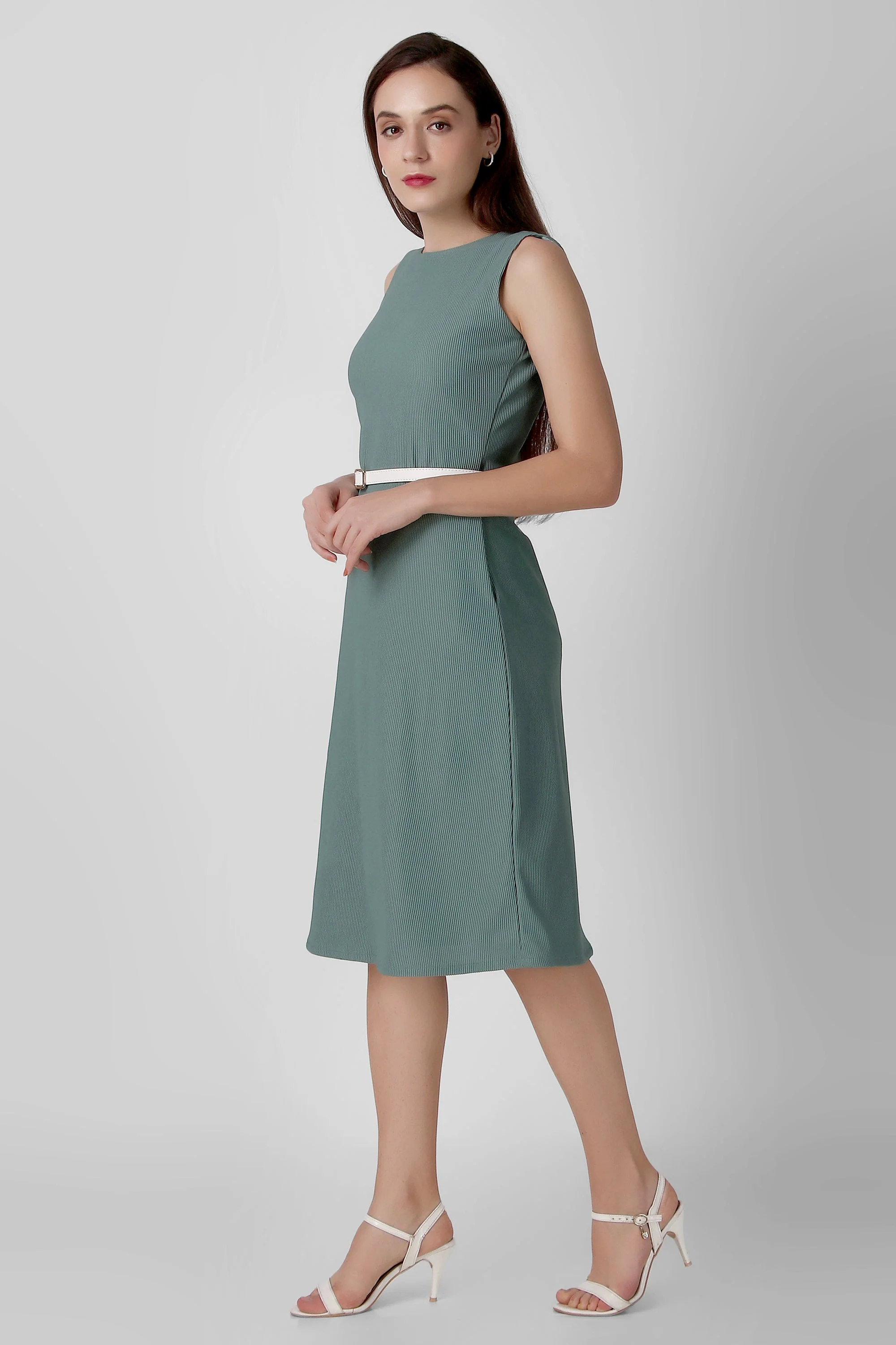 Serenity Formal Midi Dress, Sea Green - Image 4