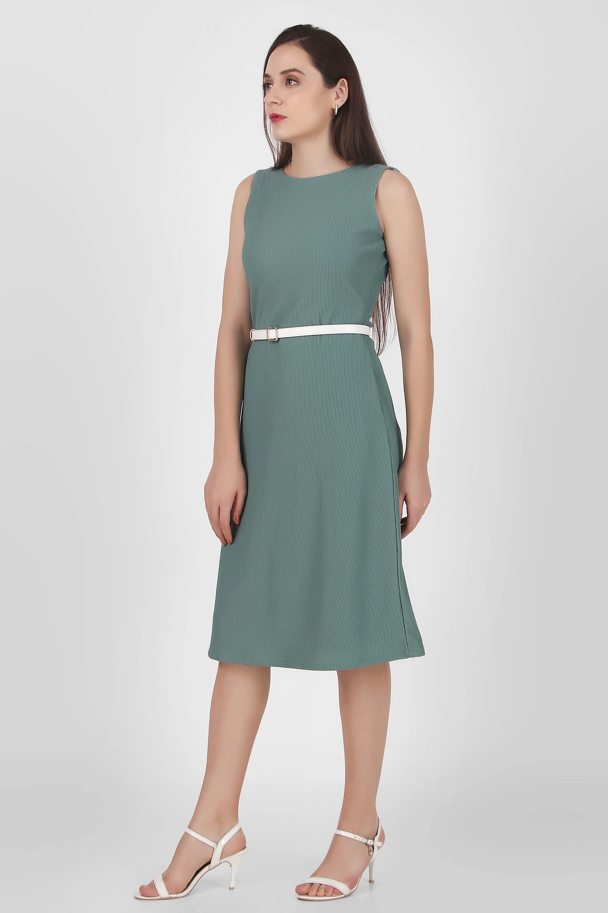 Serenity Formal Midi Dress, Sea Green - Image 5