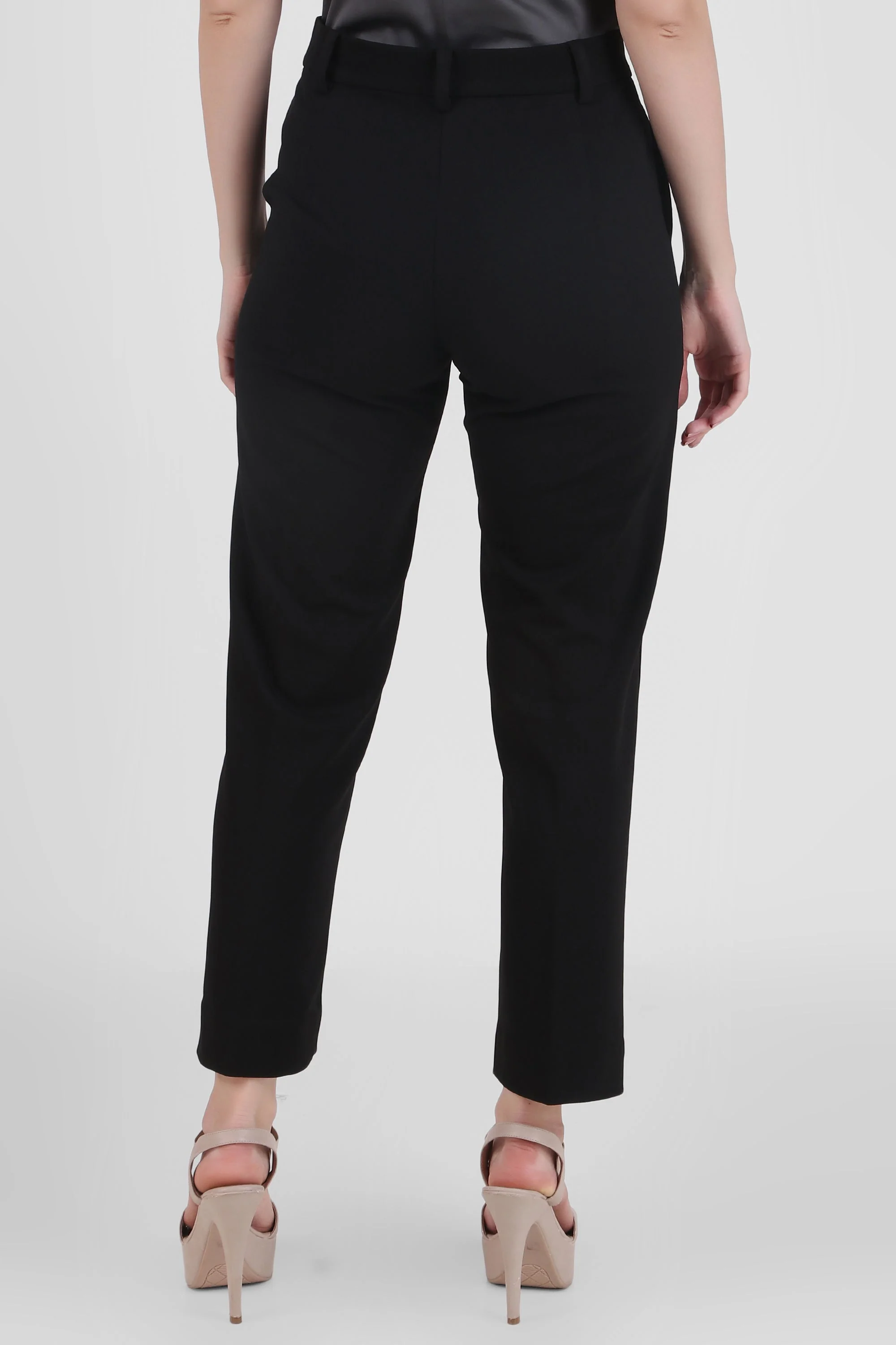 Straight Fit Formal Trousers, Black - Image 3