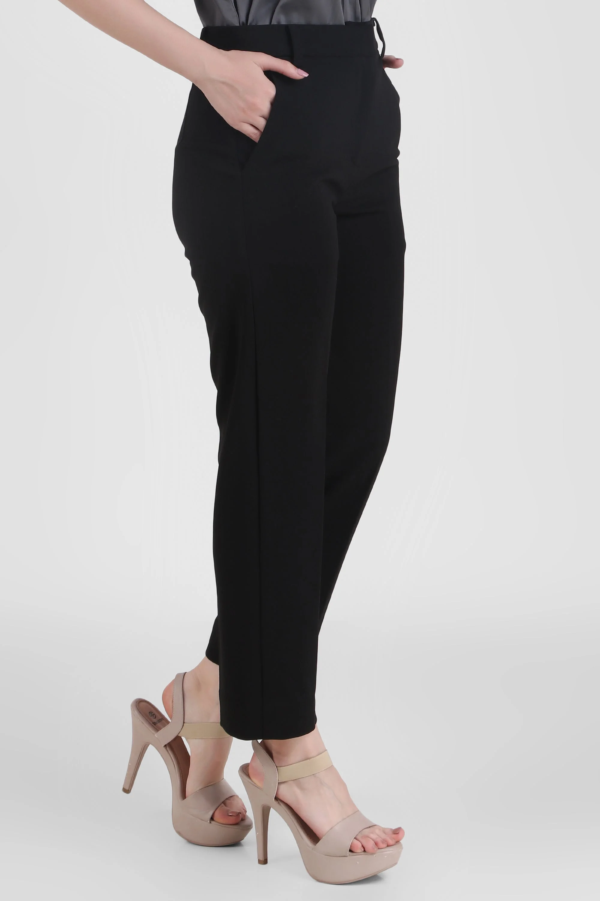 Straight Fit Formal Trousers, Black - Image 5