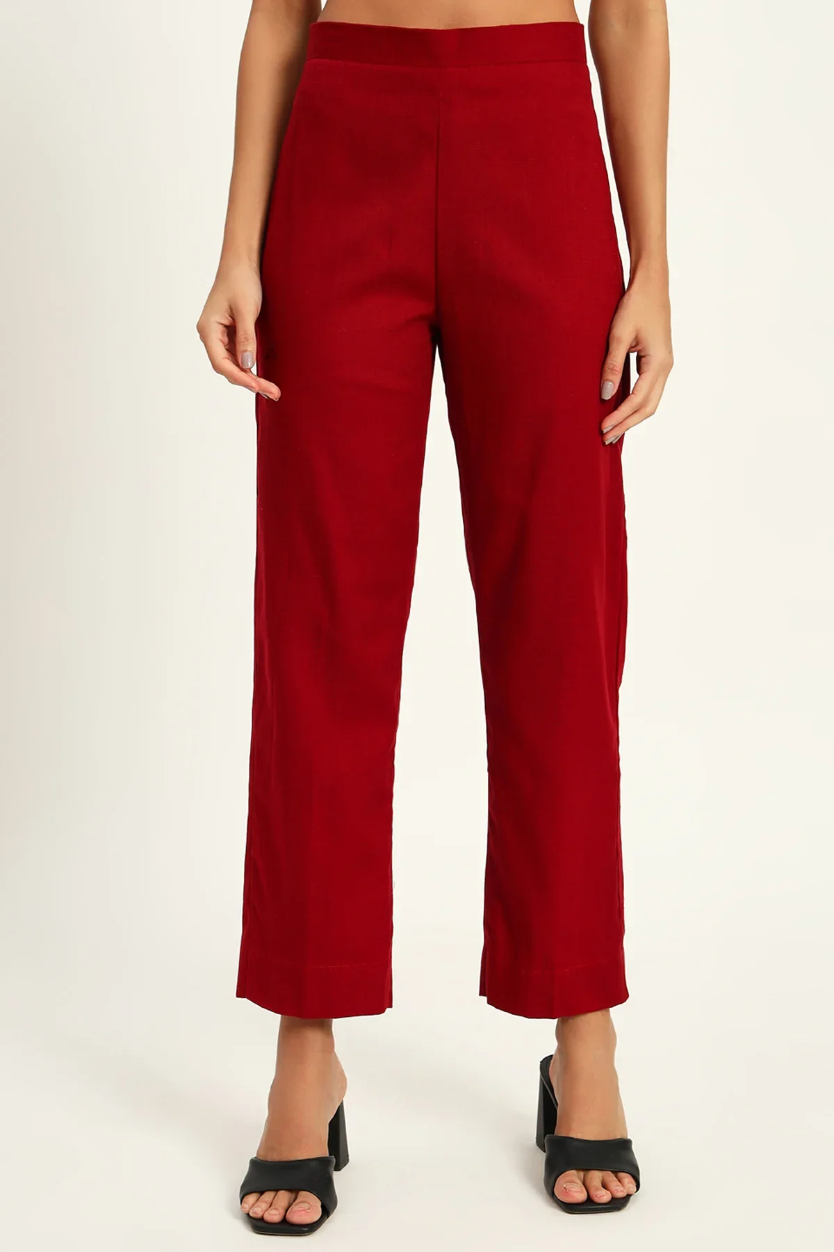 Tailored Vest Kurta Pant Set, Maroon - Image 6