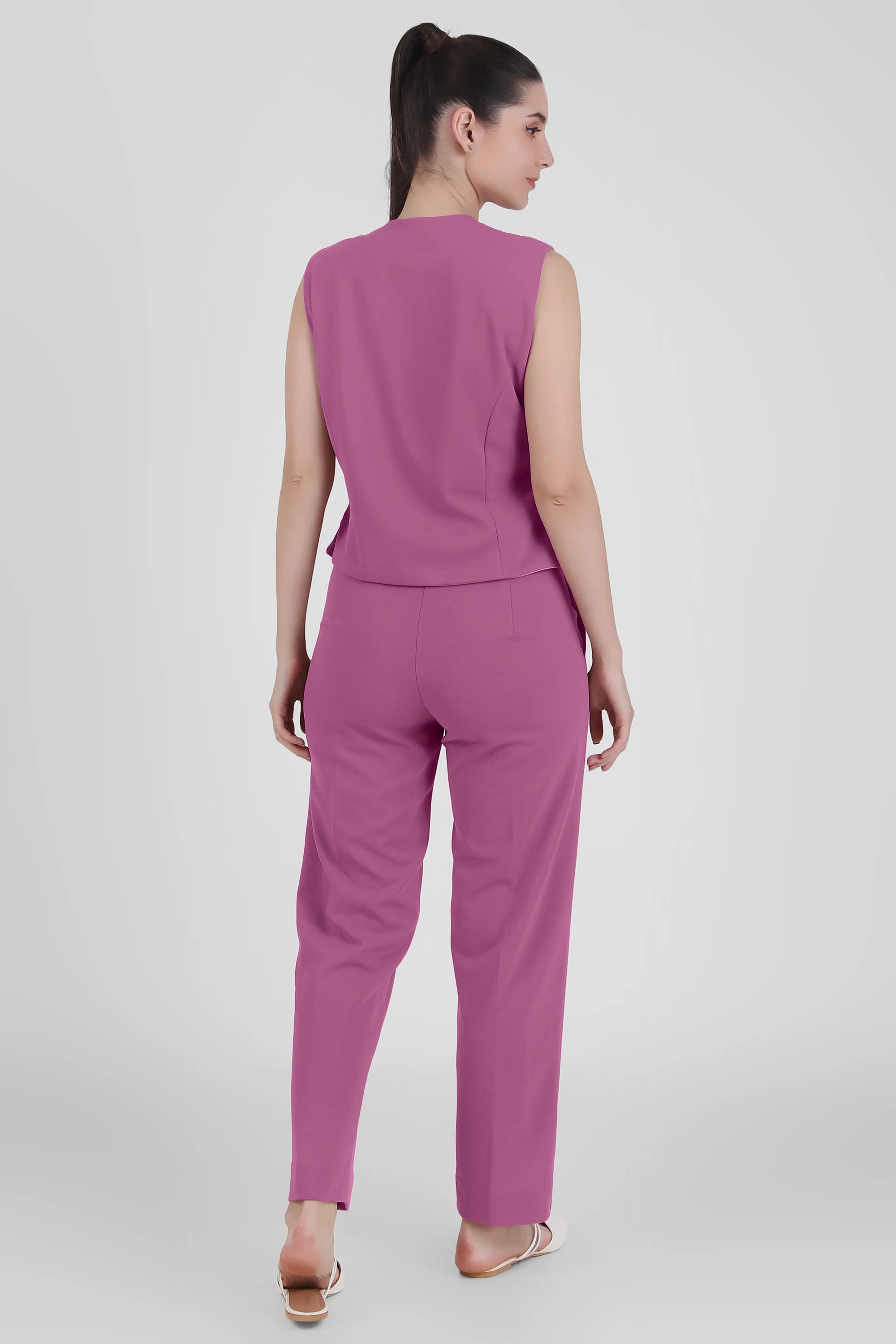 Waistcoat And Trousers Co-ord Set - Dusky Mauve - Image 7