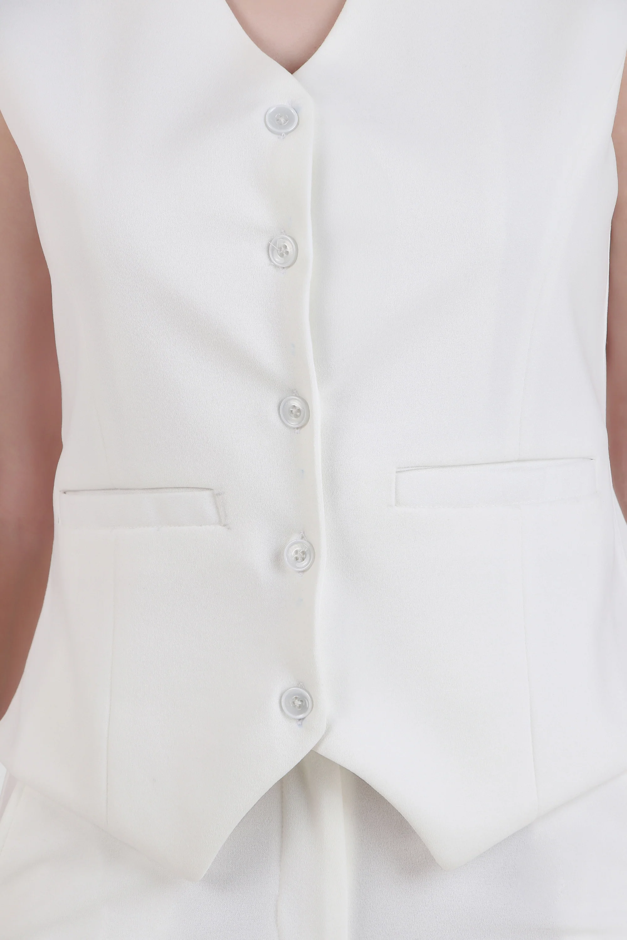 Waistcoat And Trousers Co-ord Set - Ivory - Image 6