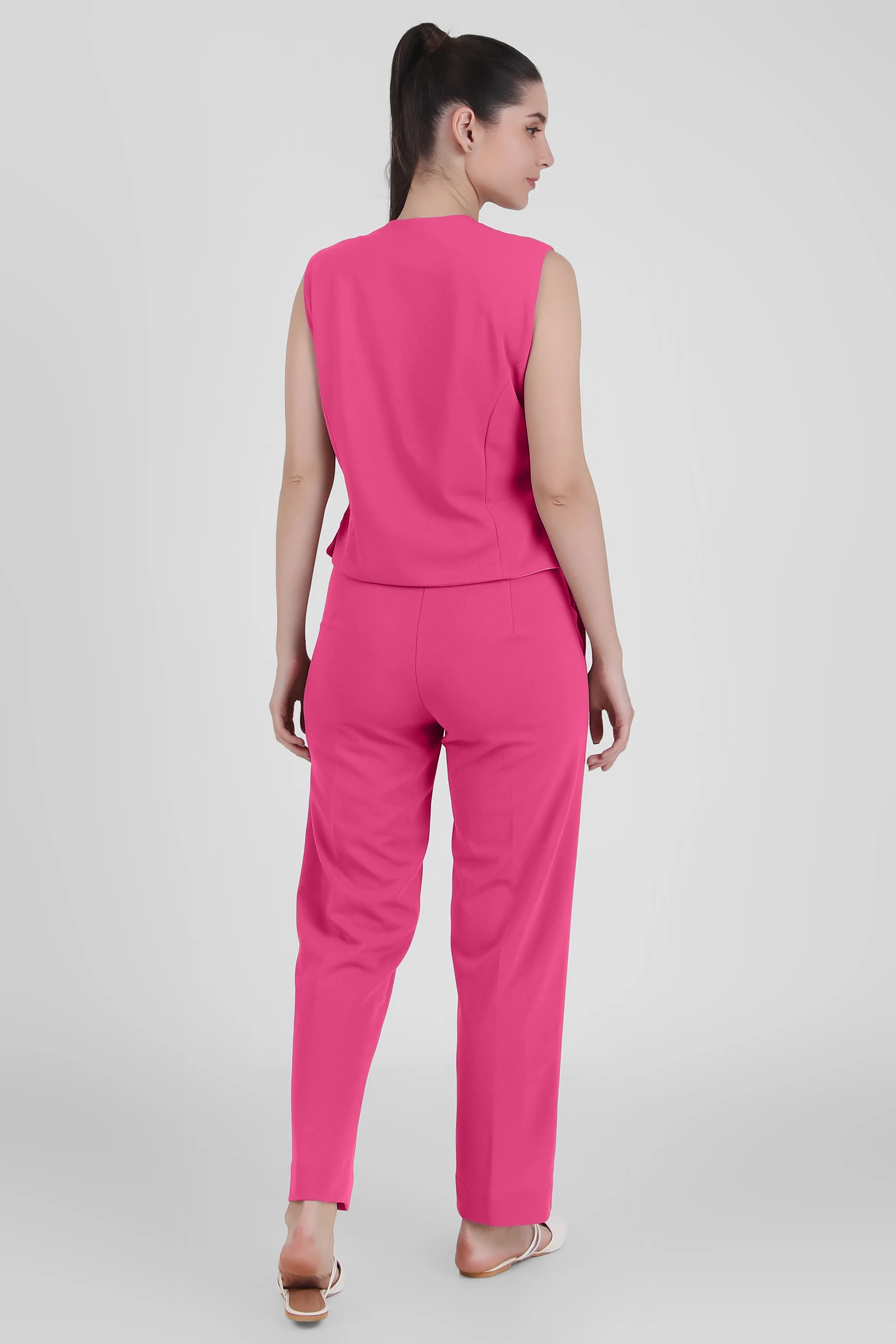 Waistcoat And Trousers Co-ord Set - Pink - Image 3