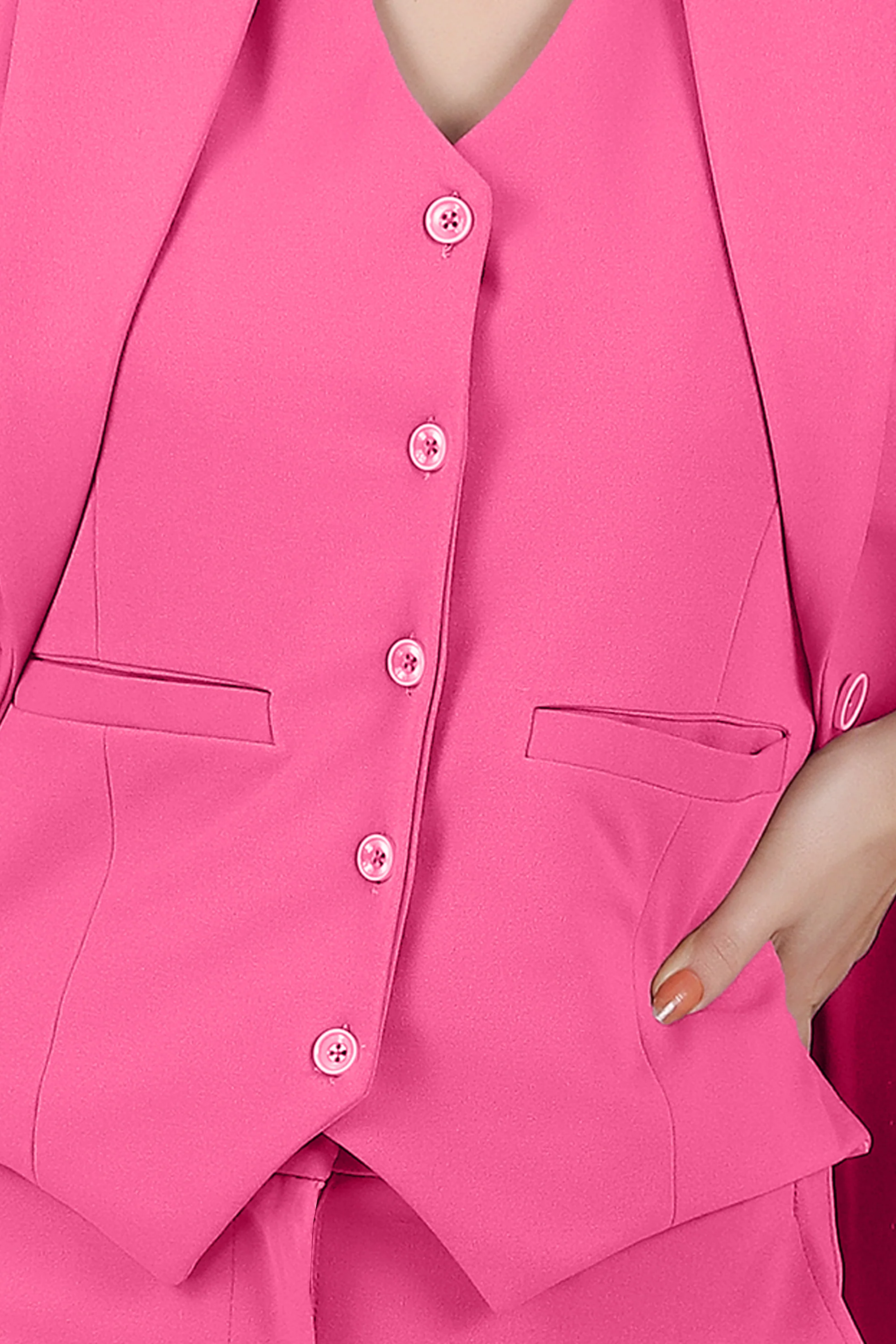 Waistcoat And Trousers Co-ord Set - Pink - Image 8